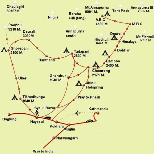 Annapurna Base Camp Trekking Route