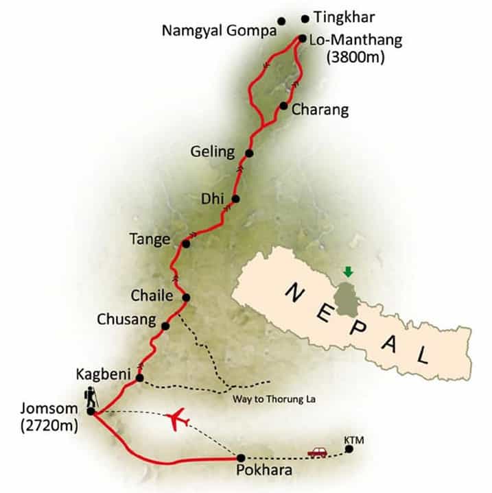 Upper Mustang Map